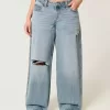 Curvy Low-Rise Ripped Super Baggy Jeans in mittlerer Waschung Curvy Low-Rise Ripped Super Baggy Jeans in mittlerer Waschung