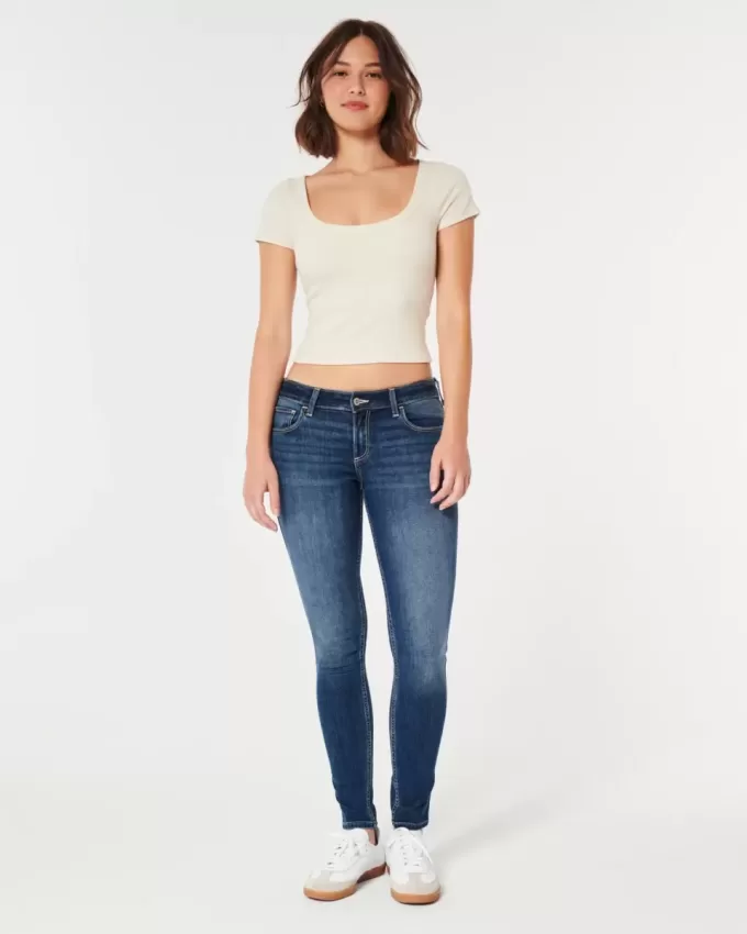 Curvy Low Rise Super Skinny Jeans in dunkler Waschung