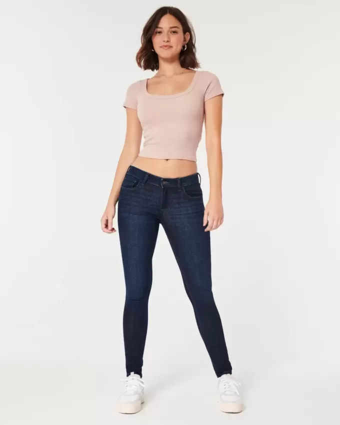 Curvy Low Rise Super Skinny Jeans in dunkler Waschung Curvy Low Rise Super Skinny Jeans in dunkler Waschung