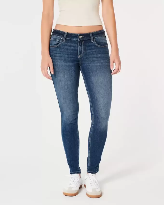 Curvy Low Rise Super Skinny Jeans in dunkler Waschung