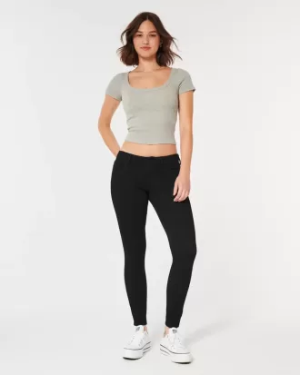 Curvy Low Rise Super Skinny Jeans in Schwarz