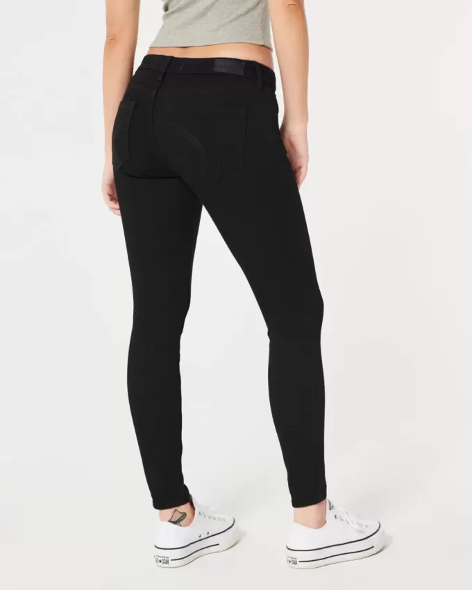Curvy Low Rise Super Skinny Jeans in Schwarz Curvy Low Rise Super Skinny Jeans in Schwarz