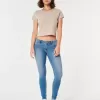 Curvy Low Rise Super Skinny Jeans mit mittlerer Waschung