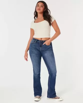 Curvy Mid-Rise Boot-Jeans mit mittlerer Waschung