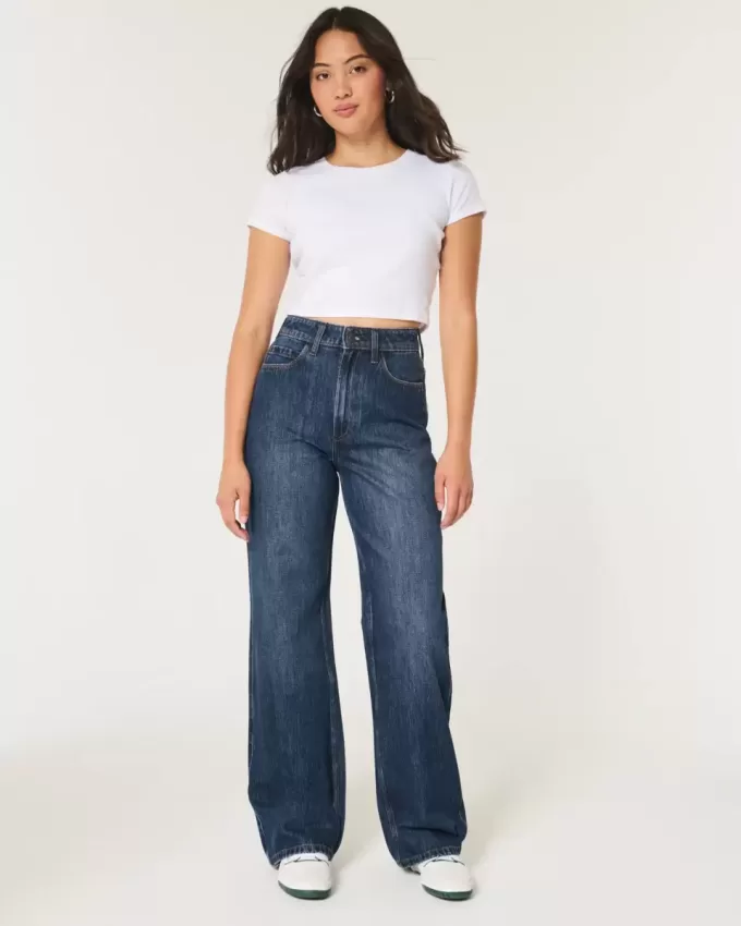 Curvy Ultra High Rise Baggy-Jeans in dunkler Waschung Curvy Ultra High Rise Baggy-Jeans in dunkler Waschung