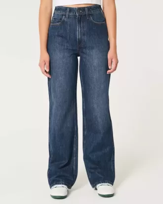 Curvy Ultra High Rise Baggy-Jeans in dunkler Waschung