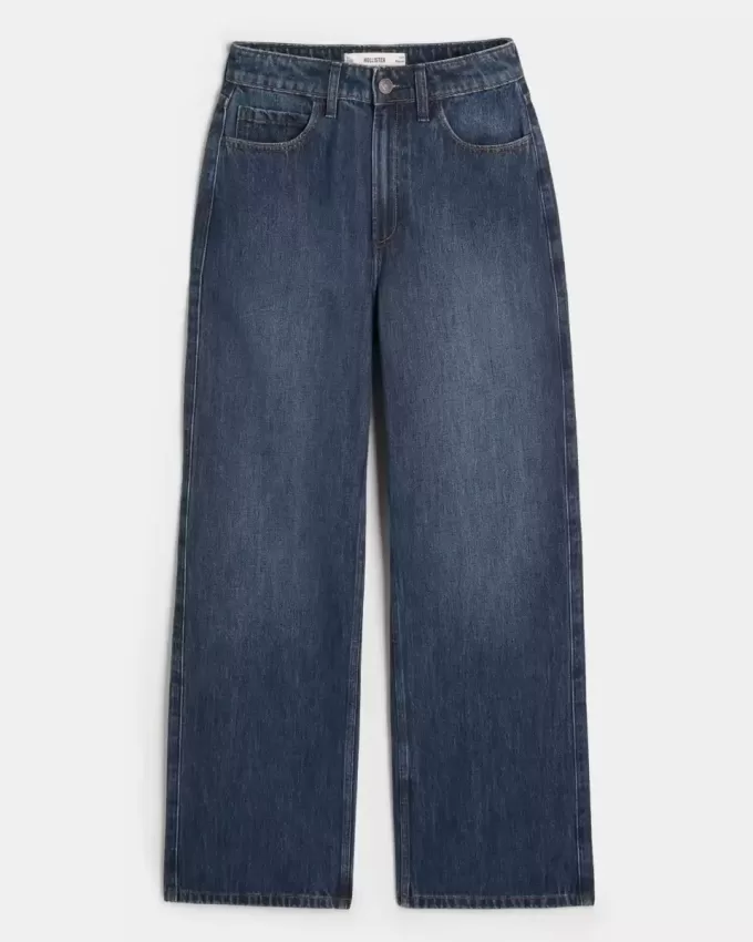 Curvy Ultra High Rise Baggy-Jeans in dunkler Waschung Curvy Ultra High Rise Baggy-Jeans in dunkler Waschung