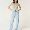 Dad-Jeans mit hohem Bund und heller Waschung Dad-Jeans mit hohem Bund und heller Waschung
