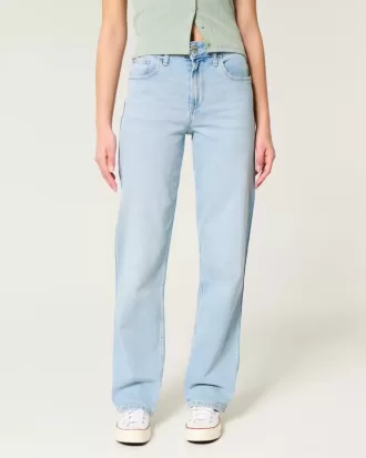 Dad-Jeans mit hohem Bund und heller Waschung Dad-Jeans mit hohem Bund und heller Waschung