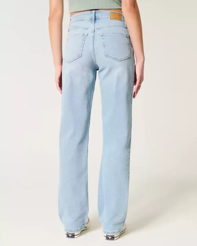 Dad-Jeans mit hohem Bund und heller Waschung Dad-Jeans mit hohem Bund und heller Waschung