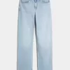 Dad-Jeans mit hohem Bund und heller Waschung Dad-Jeans mit hohem Bund und heller Waschung