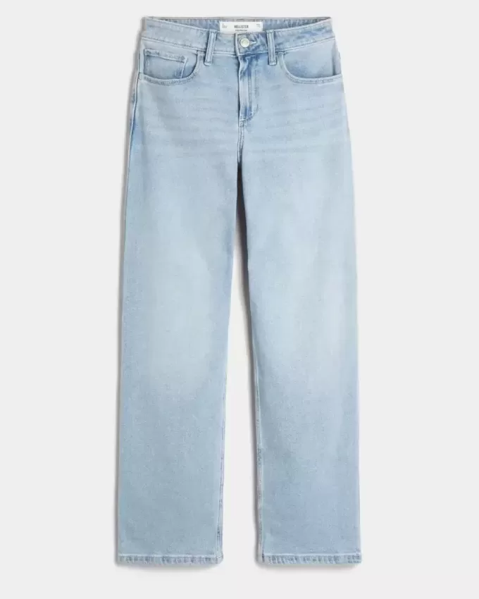 Dad-Jeans mit hohem Bund und heller Waschung Dad-Jeans mit hohem Bund und heller Waschung