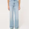 Dad-Jeans mit ultrahohem Bund und mittlerer Waschung Dad-Jeans mit ultrahohem Bund und mittlerer Waschung
