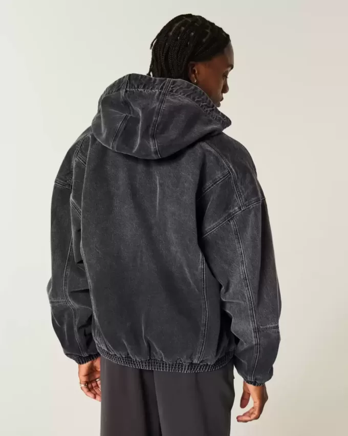 Denim-Skaterjacke mit Reißverschluss Denim-Skaterjacke mit Reißverschluss
