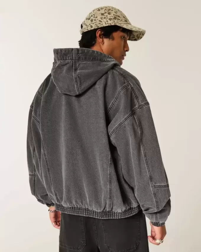 Denim-Skaterjacke mit Reißverschluss