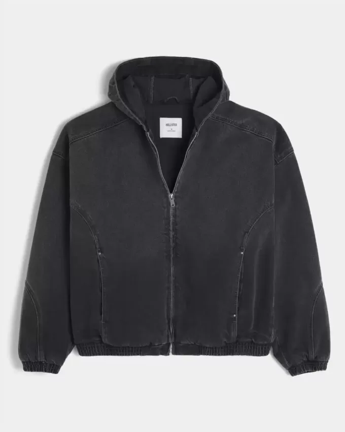 Denim-Skaterjacke mit Reißverschluss Denim-Skaterjacke mit Reißverschluss