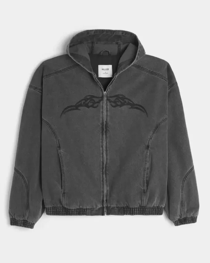Denim-Skaterjacke mit Reißverschluss