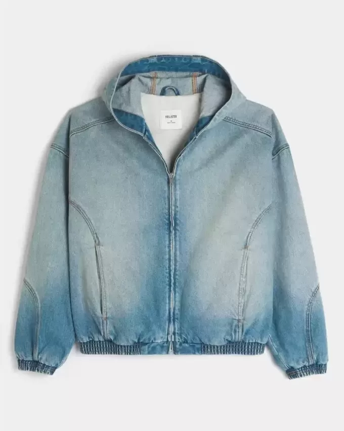 Denim-Skaterjacke mit Reißverschluss