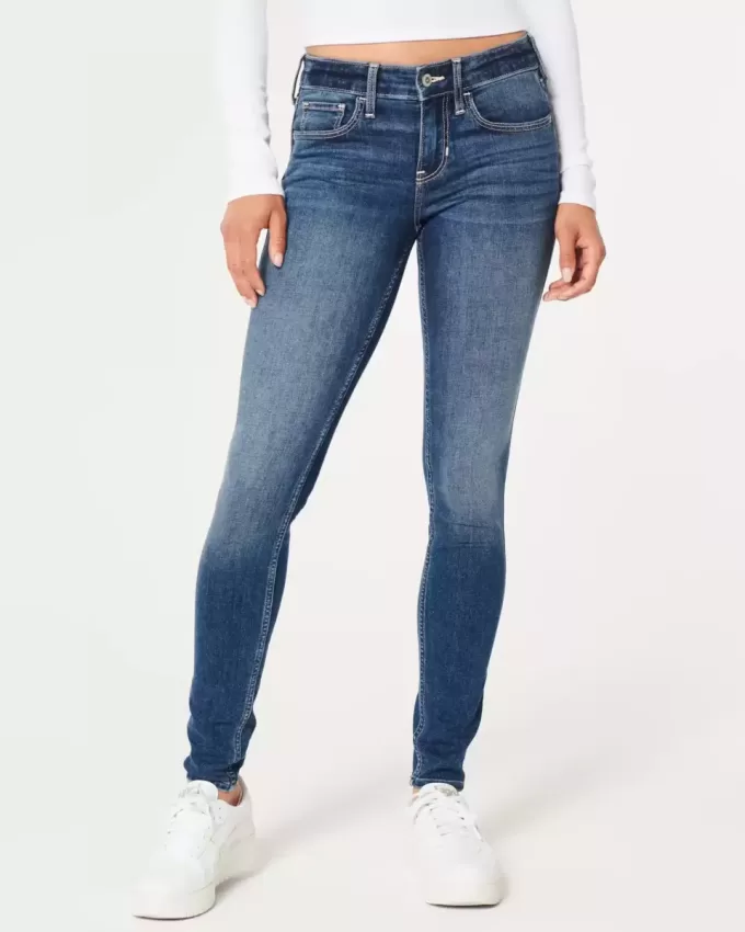Dunkel verwaschene Low-Rise-Super-Skinny-Jeans Dunkel verwaschene Low-Rise-Super-Skinny-Jeans