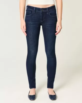 Dunkel verwaschene Low-Rise-Super-Skinny-Jeans