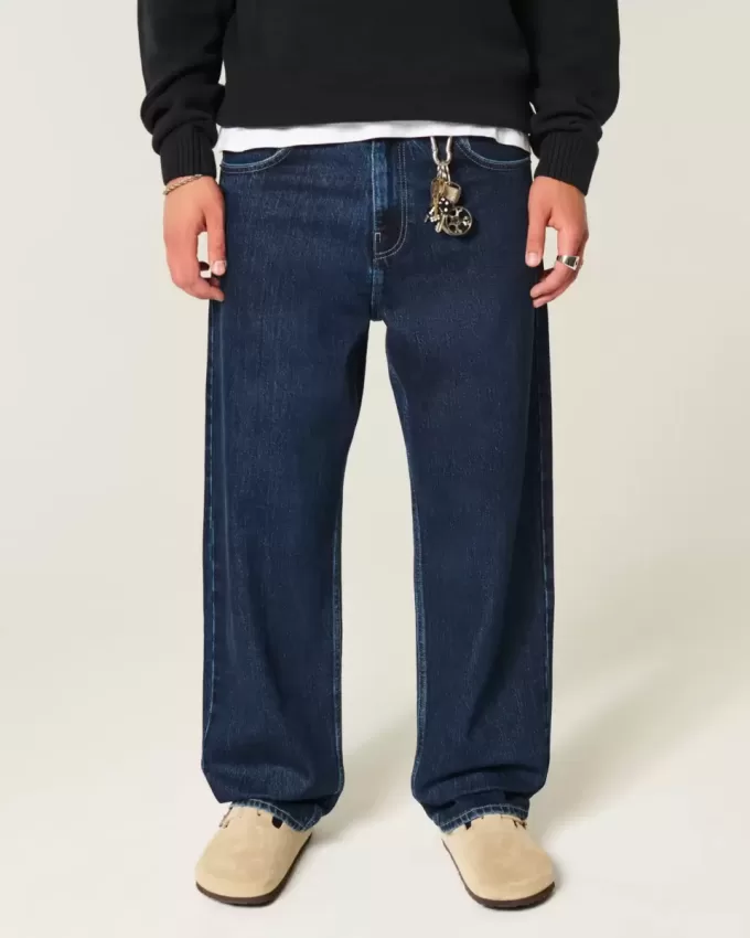 Dunkel verwaschene Skater-Baggy-Jeans Dunkel verwaschene Skater-Baggy-Jeans