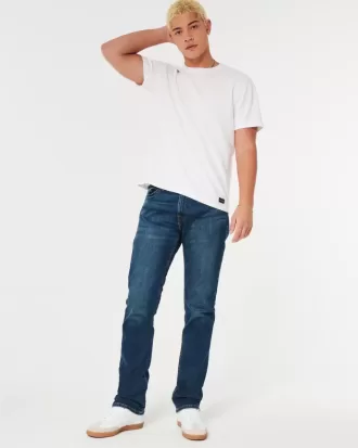 Dunkel verwaschene Slim Straight Jeans