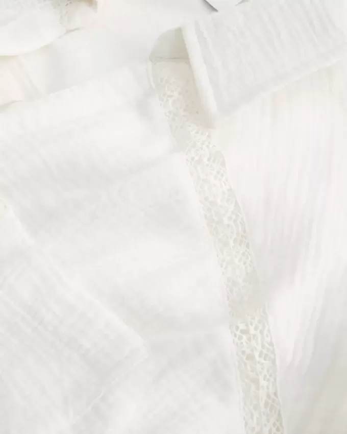 Durchgeknöpftes Mini-Hemdkleid aus Gaze Durchgeknöpftes Mini-Hemdkleid aus Gaze