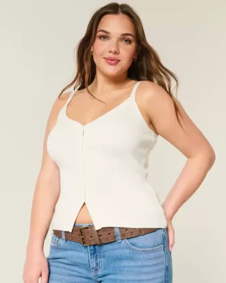 Durchgeknöpftes Pullover-Tanktop