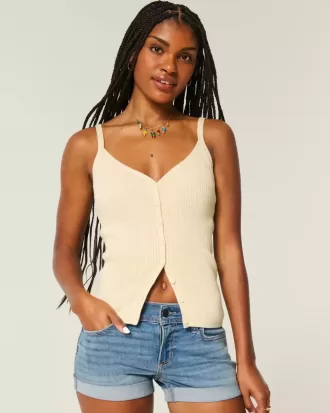 Durchgeknöpftes Pullover-Tanktop