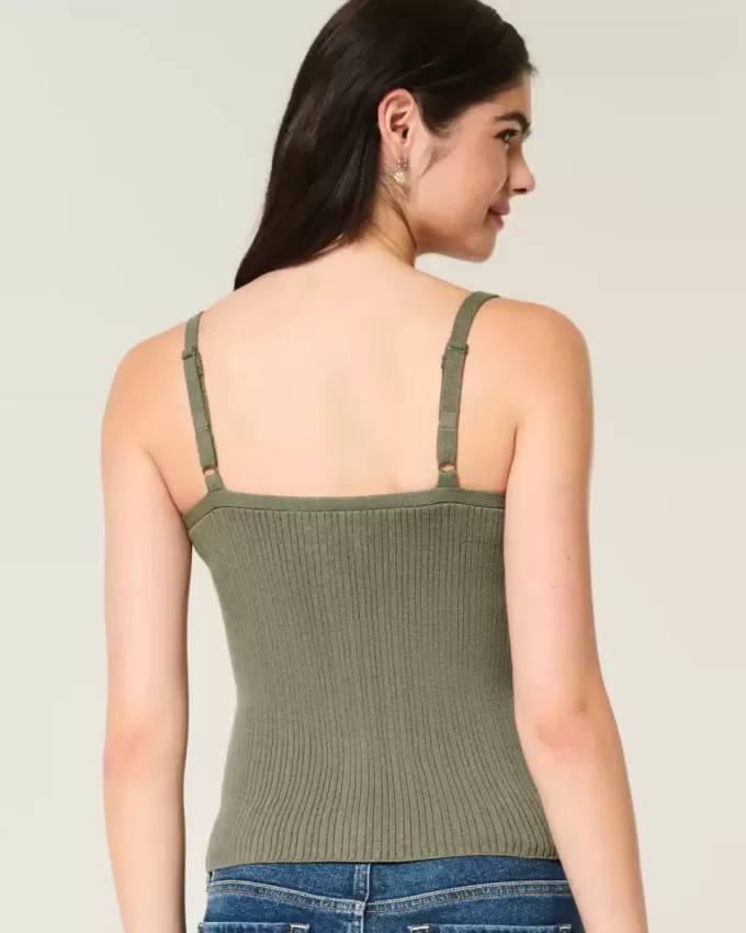 Durchgeknöpftes Pullover-Tanktop Durchgeknöpftes Pullover-Tanktop