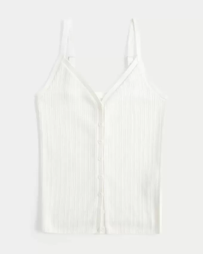 Durchgeknöpftes Pullover-Tanktop Durchgeknöpftes Pullover-Tanktop