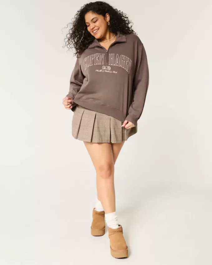 Easy Copenhagen – Sweatshirt mit Grafik und halbem Reißverschluss Easy Copenhagen – Sweatshirt mit Grafik und halbem Reißverschluss