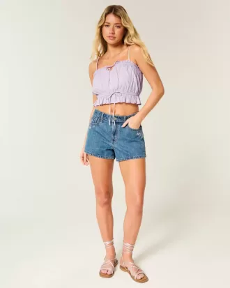 Easy Crop-Trägerloses Tube-Top mit Spitzeneinsatz
