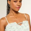 Easy Crop-Trägerloses Tube-Top mit Spitzeneinsatz Easy Crop-Trägerloses Tube-Top mit Spitzeneinsatz