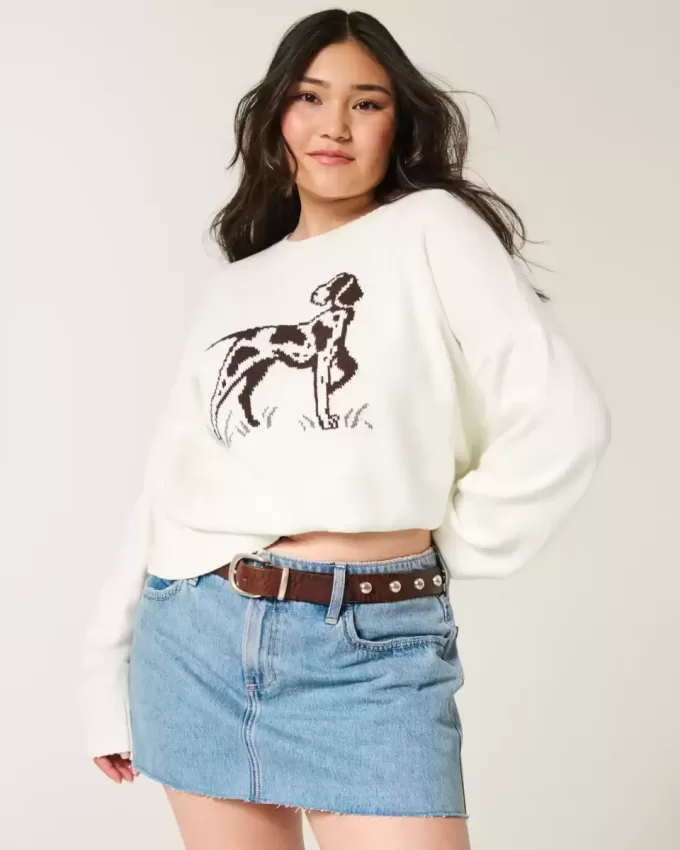 Easy Dog Graphic Rundhalspullover Easy Dog Graphic Rundhalspullover