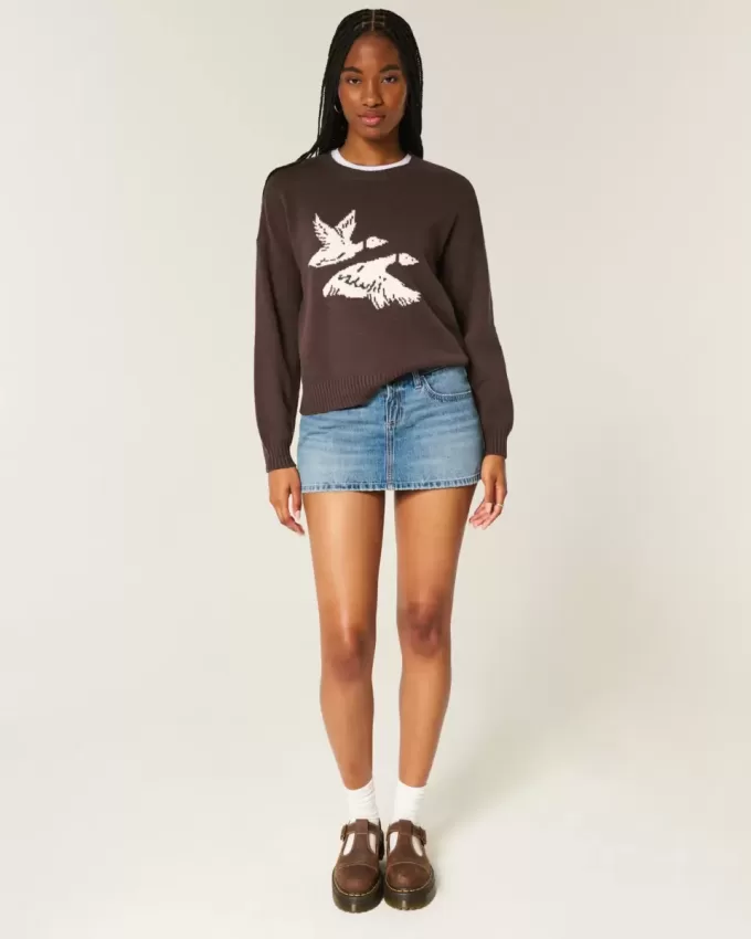 Easy Flying Birds Rundhalspullover mit Grafik Easy Flying Birds Rundhalspullover mit Grafik