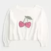 Easy Heart Graphic Off-the-Shoulder-Pullover