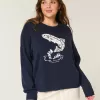 Easy Jumping Fish Graphic Rundhalspullover Easy Jumping Fish Graphic Rundhalspullover