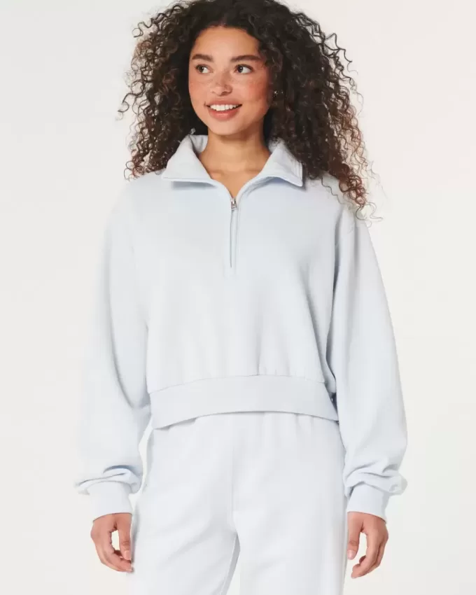 Easy Mini-Sweatshirt mit halbem Reißverschluss