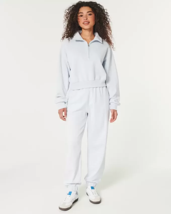 Easy Mini-Sweatshirt mit halbem Reißverschluss
