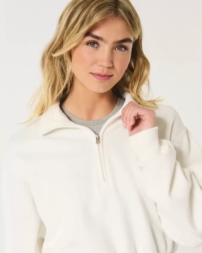 Easy Mini-Sweatshirt mit halbem Reißverschluss