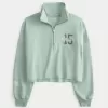 Easy New York Graphic Cutoff-Sweatshirt mit halbem Reißverschluss Easy New York Graphic Cutoff-Sweatshirt mit halbem Reißverschluss