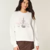 Easy New York – Sweatshirt mit Rundhalsausschnitt und Grafik und Gitarrennieten