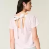 Easy Ribbon T-Shirt mit Blumengrafik und Bindeband am Rücken Easy Ribbon T-Shirt mit Blumengrafik und Bindeband am Rücken