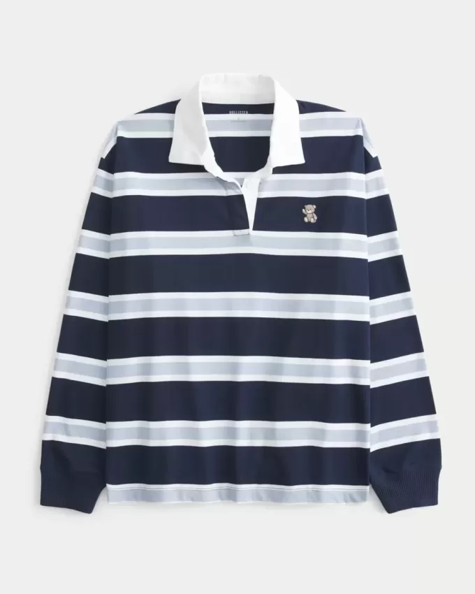 Easy Rugby-Poloshirt mit Teddybär-Grafik Easy Rugby-Poloshirt mit Teddybär-Grafik