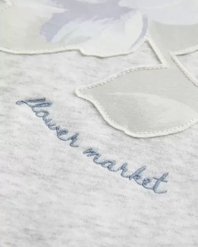 Easy Sweatshirt mit Rundhalsausschnitt und Blumengrafik Easy Sweatshirt mit Rundhalsausschnitt und Blumengrafik