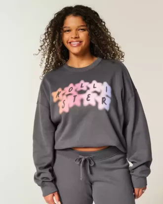 Easy Sweatshirt mit Rundhalsausschnitt und Logo-Grafik