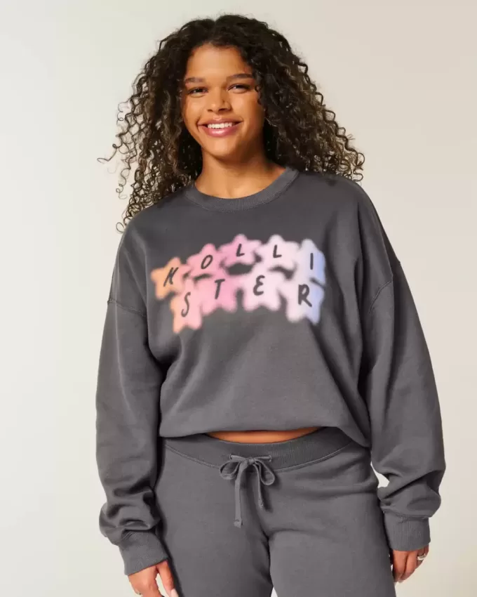 Easy Sweatshirt mit Rundhalsausschnitt und Logo-Grafik Easy Sweatshirt mit Rundhalsausschnitt und Logo-Grafik