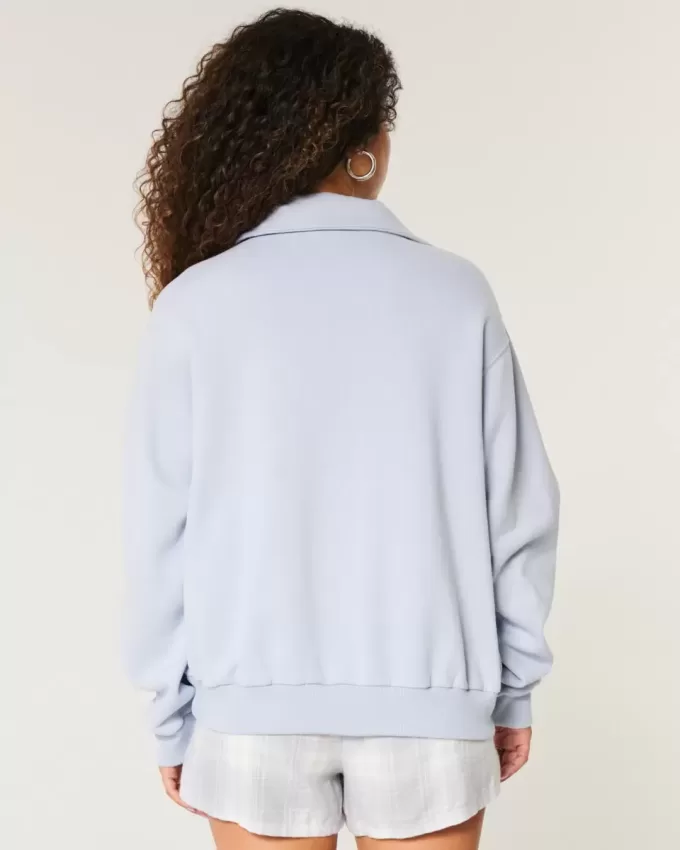 Easy Tennis Grafik-Sweatshirt mit halbem Reißverschluss