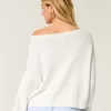 Einfacher schulterfreier Pullover mit Fischgrafik Einfacher schulterfreier Pullover mit Fischgrafik